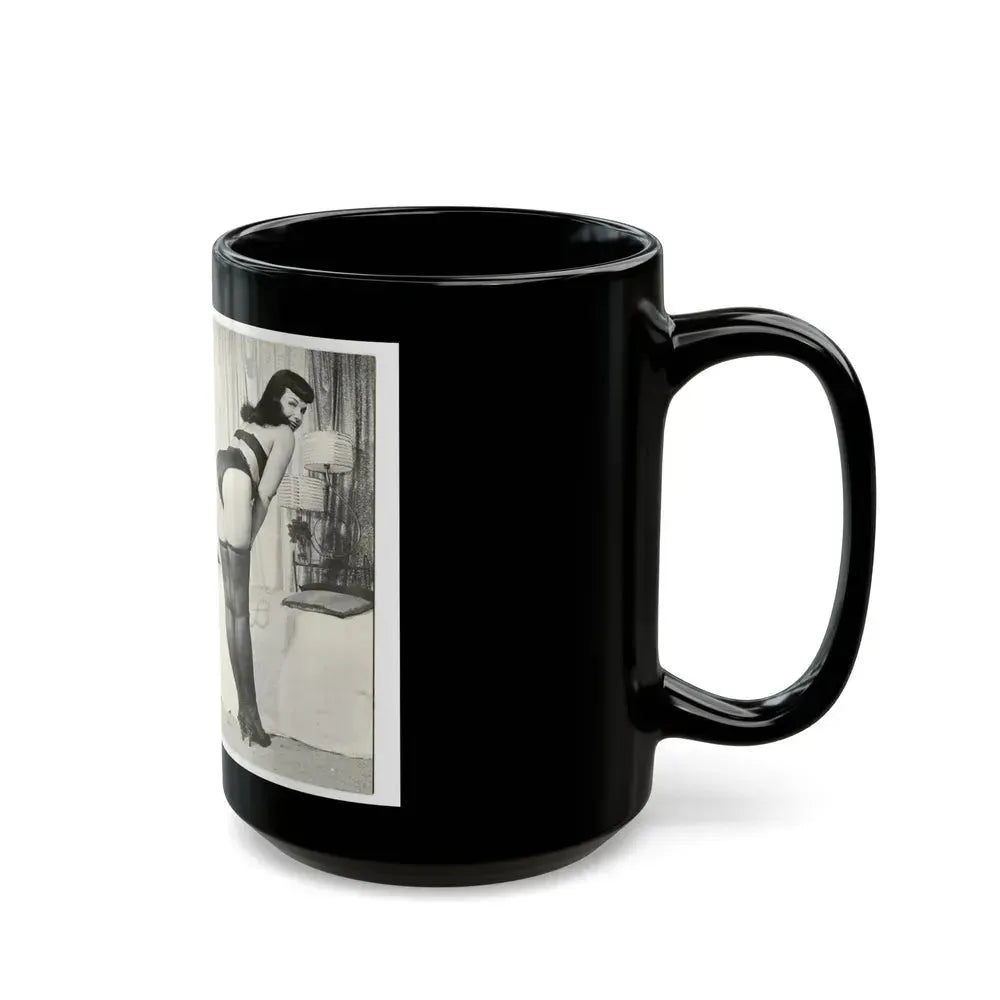 Bettie Page #240 (Vintage Female Icon) Black Coffee Mug - Go Mug Yourself