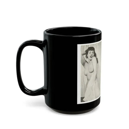 Bettie Page #240 (Vintage Female Icon) Black Coffee Mug - Go Mug Yourself