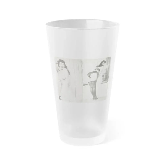 Bettie Page #240 (Vintage Female Icon) Frosted Pint Glass 16oz 16oz Frosted - Go Mug Yourself