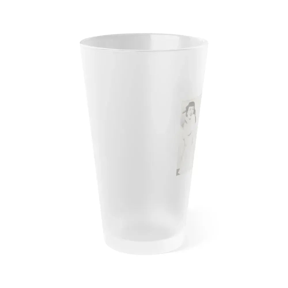 Bettie Page #240 (Vintage Female Icon) Frosted Pint Glass 16oz - Go Mug Yourself