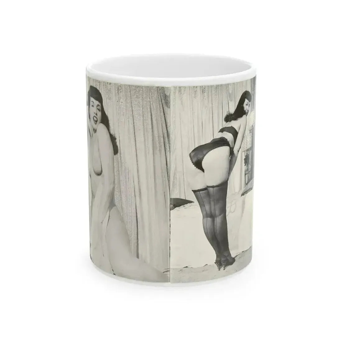 Bettie Page #240 (Vintage Female Icon) White Coffee Mug 11oz - Go Mug Yourself