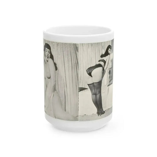 Bettie Page #240 (Vintage Female Icon) White Coffee Mug 15oz - Go Mug Yourself