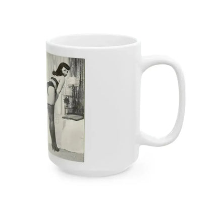 Bettie Page #240 (Vintage Female Icon) White Coffee Mug - Go Mug Yourself