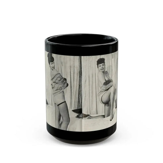 Bettie Page #242 (Vintage Female Icon) Black Coffee Mug 15oz - Go Mug Yourself