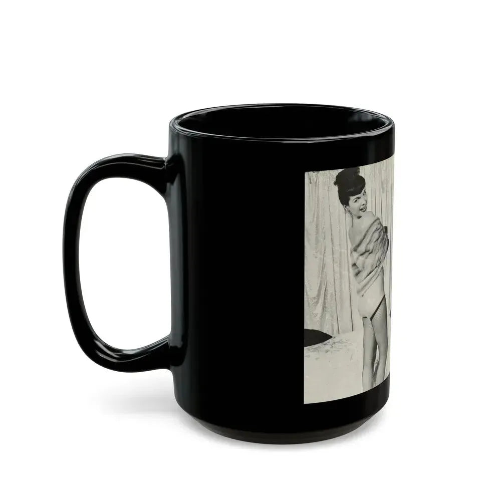 Bettie Page #242 (Vintage Female Icon) Black Coffee Mug - Go Mug Yourself