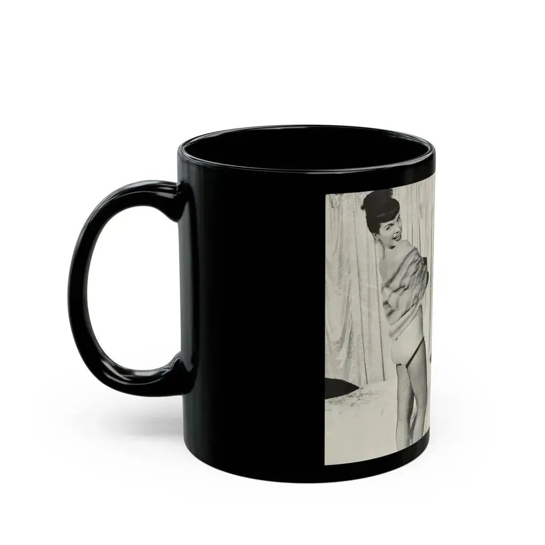 Bettie Page #242 (Vintage Female Icon) Black Coffee Mug - Go Mug Yourself