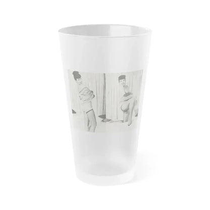 Bettie Page #242 (Vintage Female Icon) Frosted Pint Glass 16oz 16oz Frosted - Go Mug Yourself