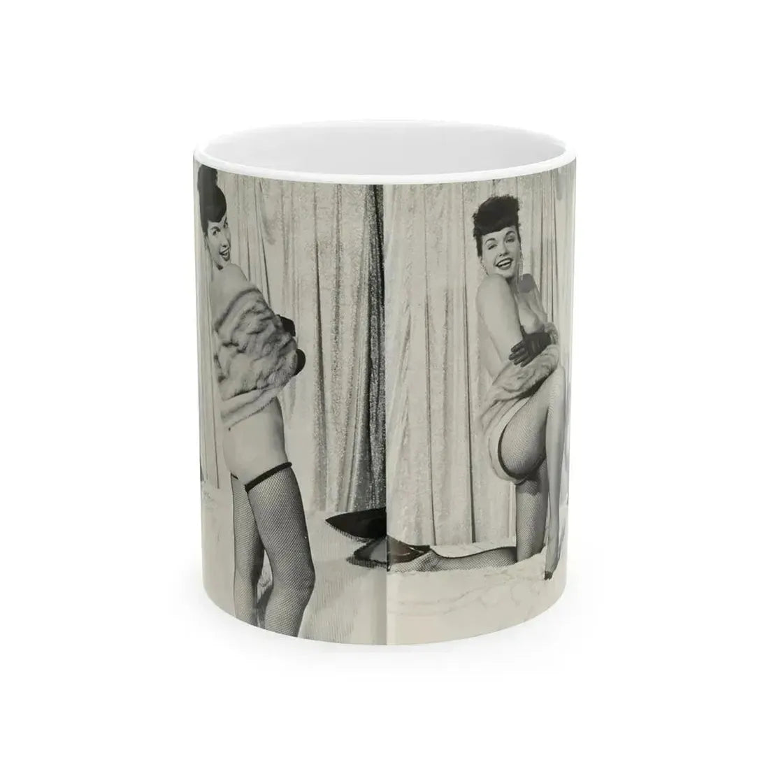 Bettie Page #242 (Vintage Female Icon) White Coffee Mug 11oz - Go Mug Yourself