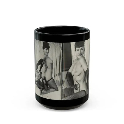 Bettie Page #243 (Vintage Female Icon) Black Coffee Mug 15oz - Go Mug Yourself