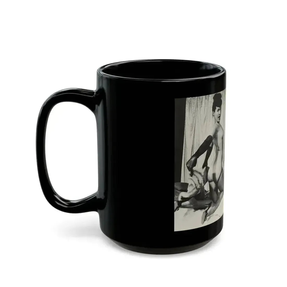 Bettie Page #243 (Vintage Female Icon) Black Coffee Mug - Go Mug Yourself