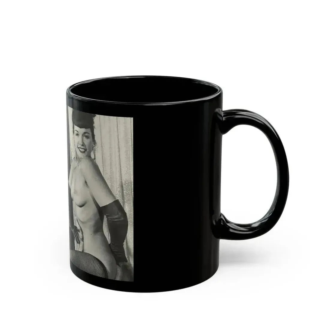 Bettie Page #243 (Vintage Female Icon) Black Coffee Mug - Go Mug Yourself
