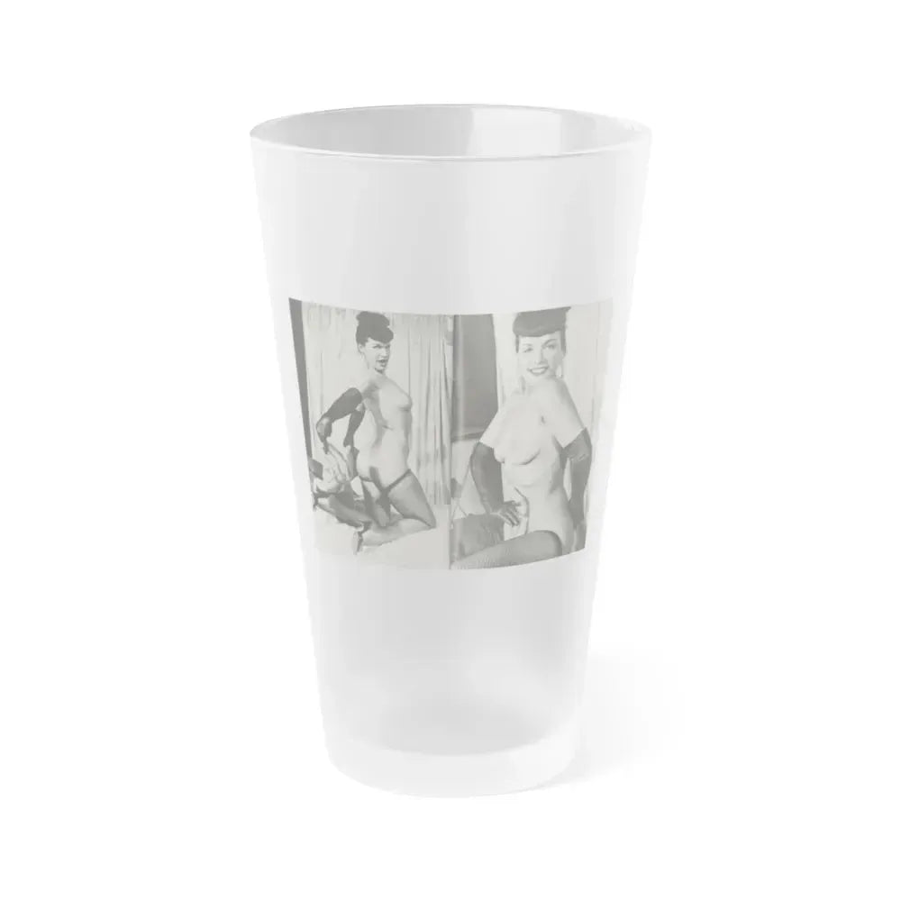 Bettie Page #243 (Vintage Female Icon) Frosted Pint Glass 16oz 16oz Frosted - Go Mug Yourself
