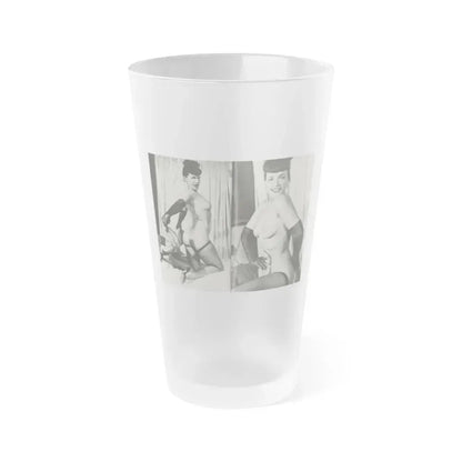 Bettie Page #243 (Vintage Female Icon) Frosted Pint Glass 16oz 16oz Frosted - Go Mug Yourself