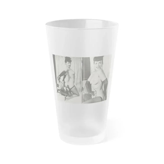Bettie Page #243 (Vintage Female Icon) Frosted Pint Glass 16oz 16oz Frosted - Go Mug Yourself