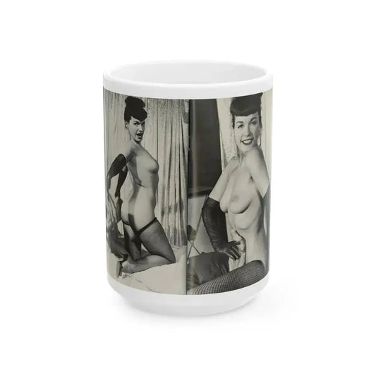 Bettie Page #243 (Vintage Female Icon) White Coffee Mug 15oz - Go Mug Yourself
