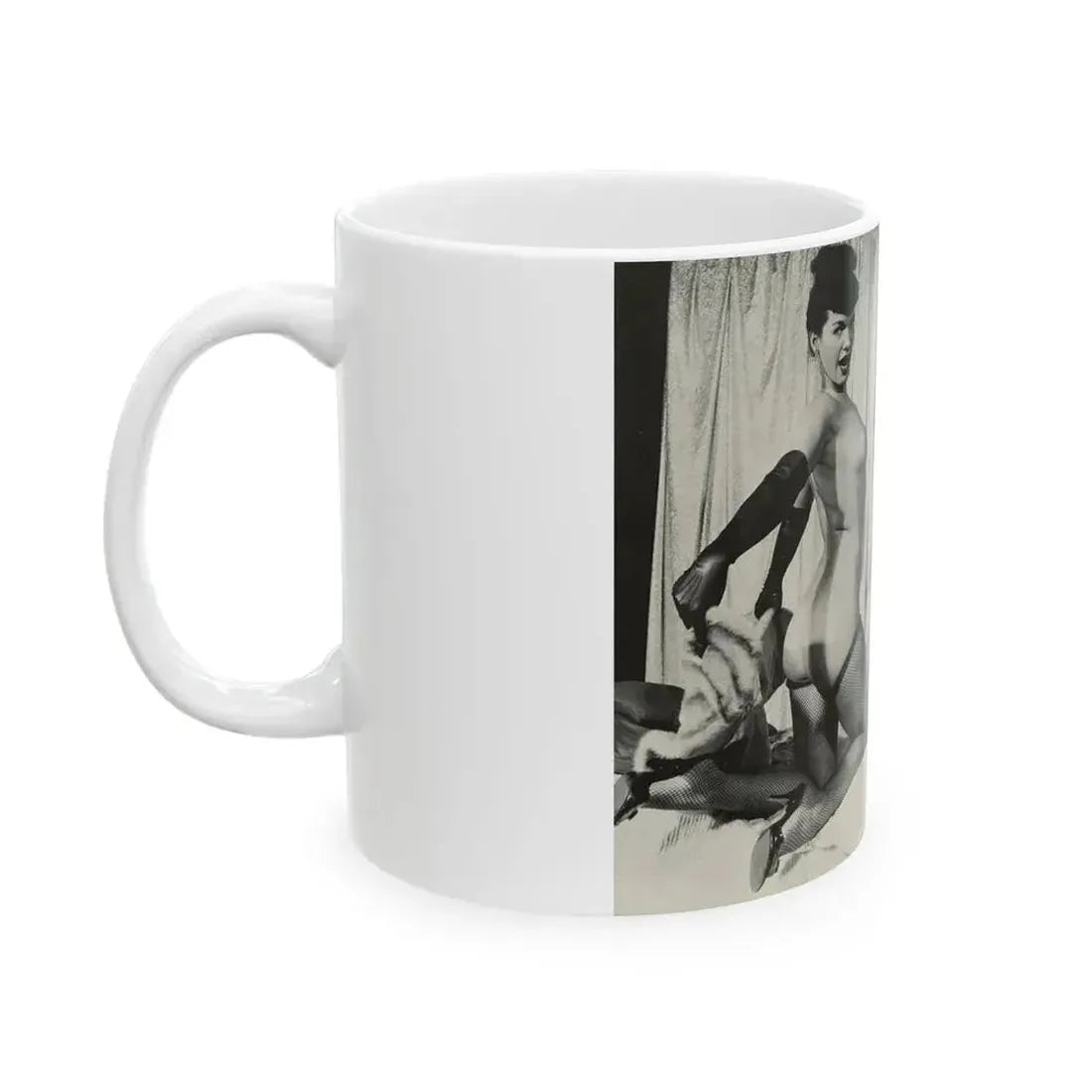Bettie Page #243 (Vintage Female Icon) White Coffee Mug - Go Mug Yourself