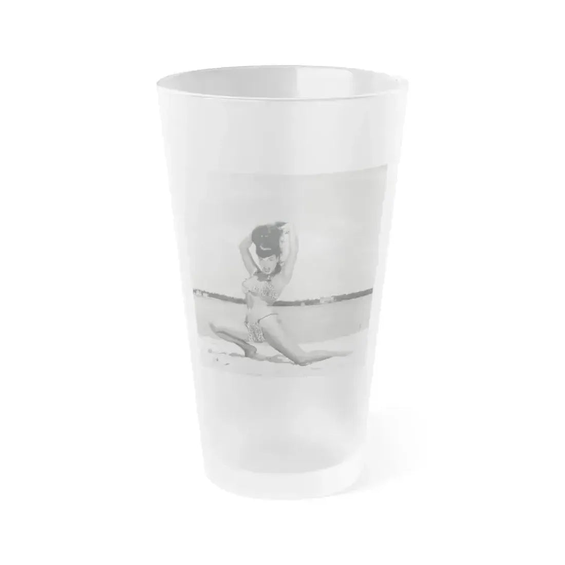 Bettie Page #246 (Vintage Female Icon) Frosted Pint Glass 16oz 16oz Frosted - Go Mug Yourself