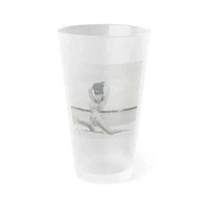 Bettie Page #246 (Vintage Female Icon) Frosted Pint Glass 16oz 16oz Frosted - Go Mug Yourself