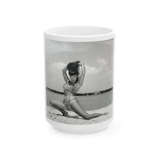Bettie Page #246 (Vintage Female Icon) White Coffee Mug 15oz - Go Mug Yourself