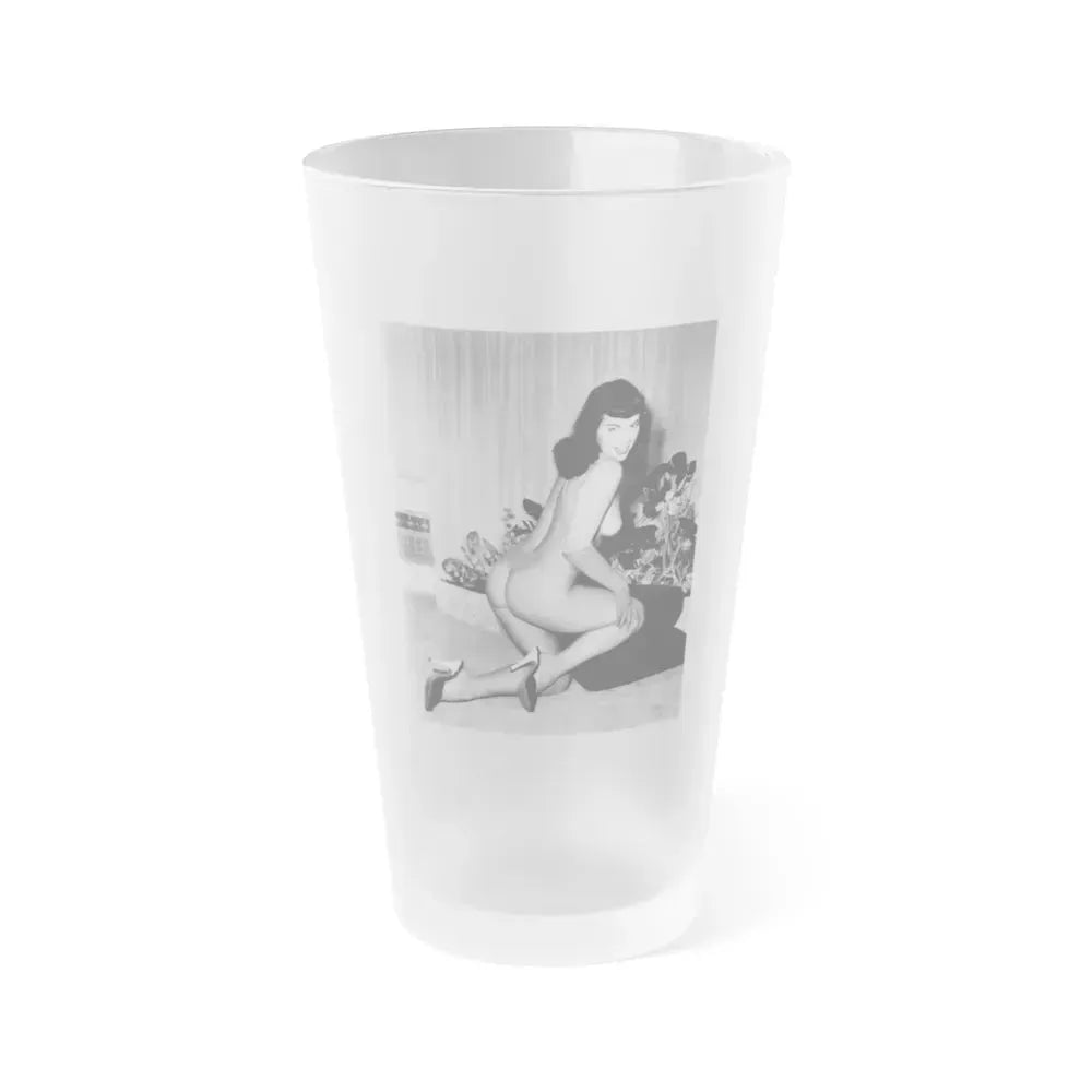 Bettie Page #247 (Vintage Female Icon) Frosted Pint Glass 16oz 16oz Frosted - Go Mug Yourself