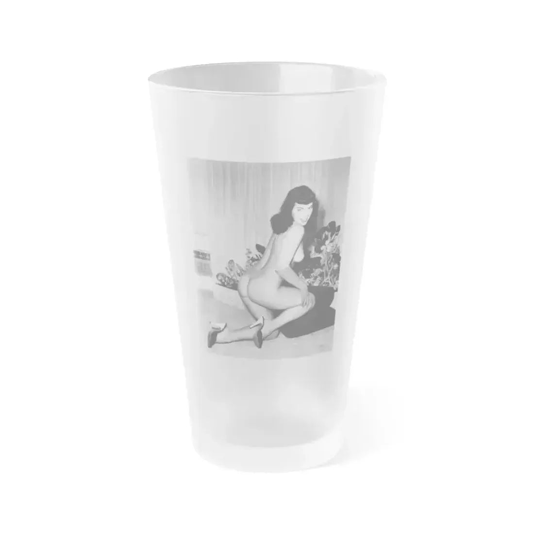 Bettie Page #247 (Vintage Female Icon) Frosted Pint Glass 16oz 16oz Frosted - Go Mug Yourself