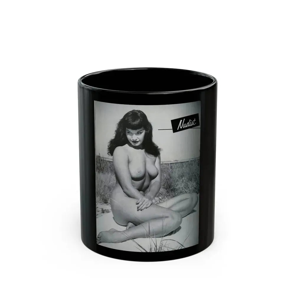 Bettie Page #248 (Vintage Female Icon) Black Coffee Mug 11oz - Go Mug Yourself