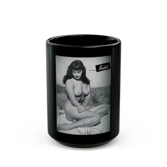 Bettie Page #248 (Vintage Female Icon) Black Coffee Mug 15oz - Go Mug Yourself