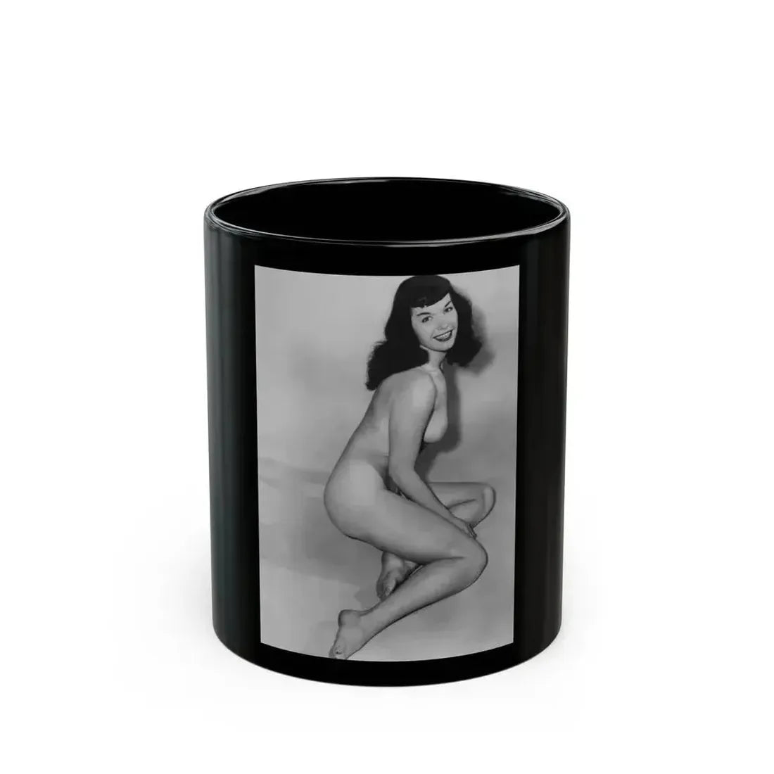 Bettie Page #31 (Vintage Female Icon) Black Coffee Mug 11oz - Go Mug Yourself