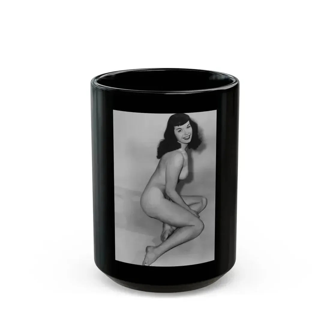 Bettie Page #31 (Vintage Female Icon) Black Coffee Mug 15oz - Go Mug Yourself