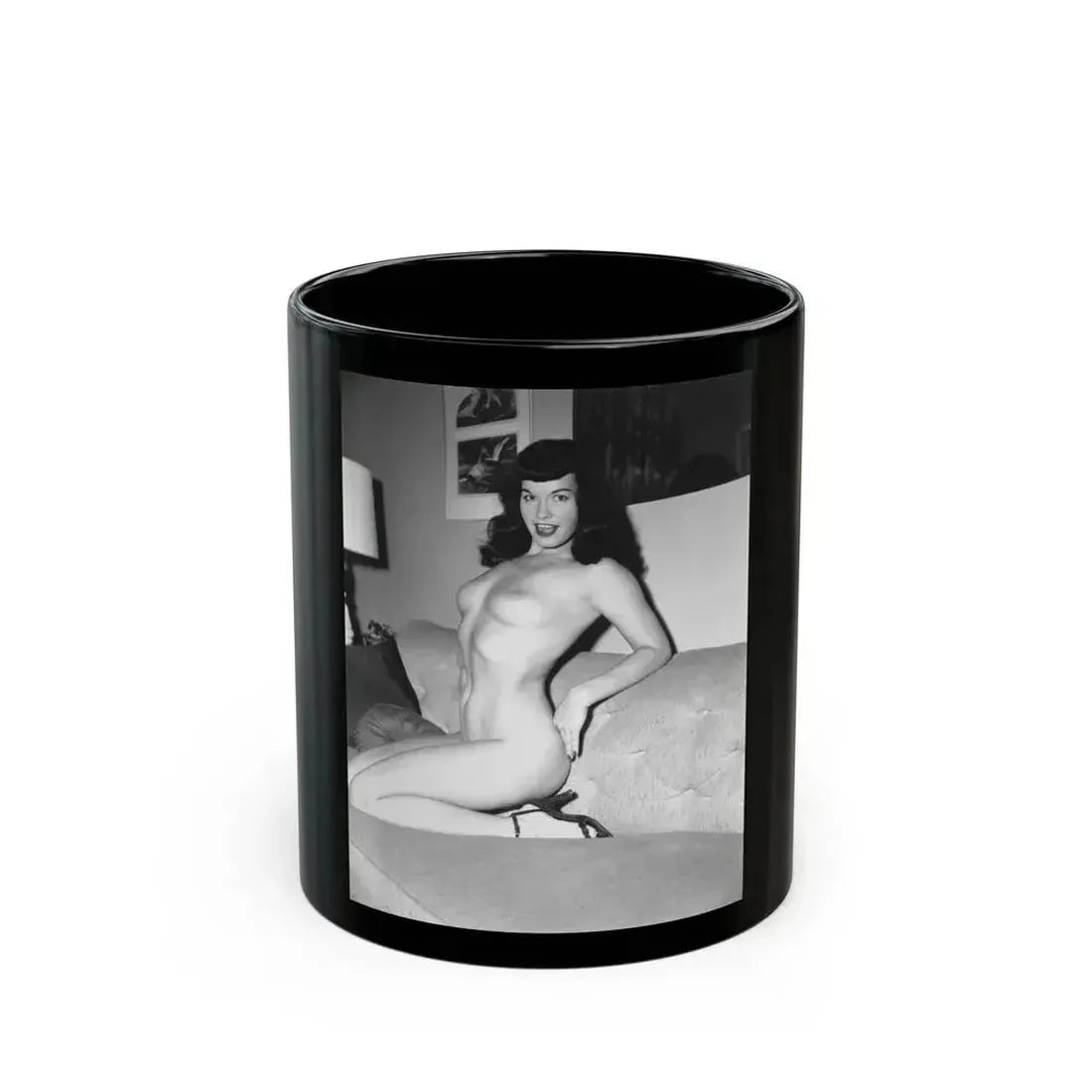 Bettie Page #36 (Vintage Female Icon) Black Coffee Mug 11oz - Go Mug Yourself