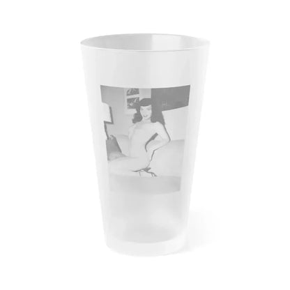 Bettie Page #36 (Vintage Female Icon) Frosted Pint Glass 16oz 16oz Frosted - Go Mug Yourself