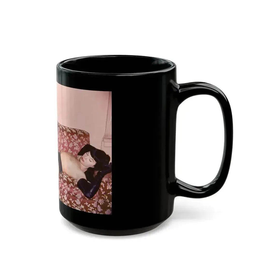 Bettie Page #37 (Vintage Female Icon) Black Coffee Mug - Go Mug Yourself