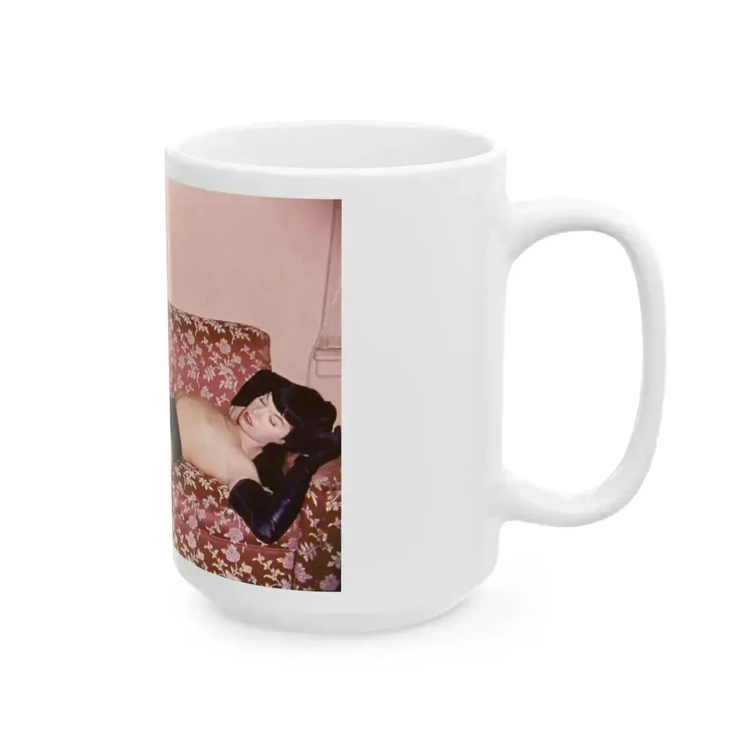 Bettie Page #37 (Vintage Female Icon) White Coffee Mug - Go Mug Yourself