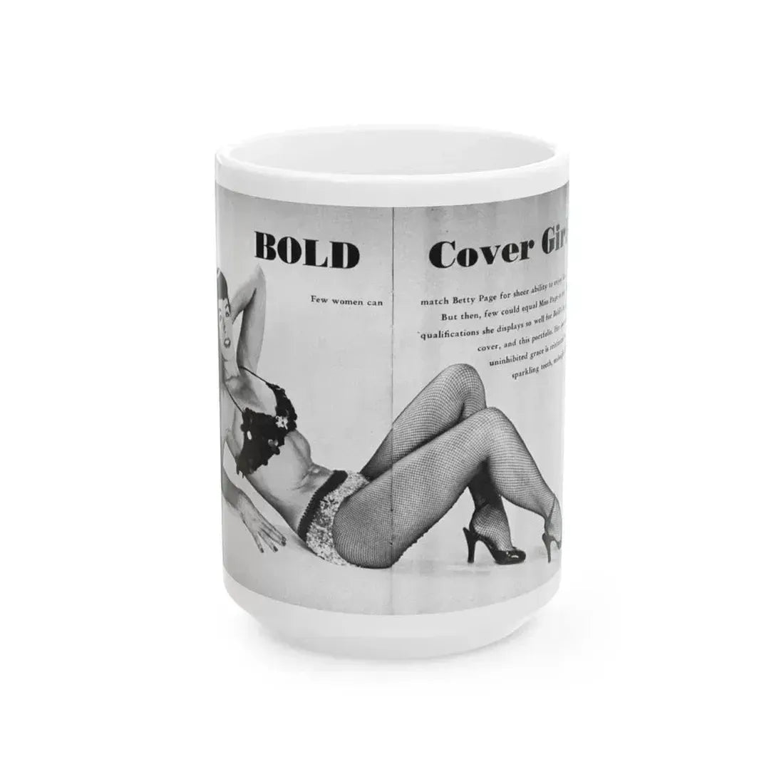 Bettie Page #408 (Vintage Female Icon) White Coffee Mug 15oz - Go Mug Yourself