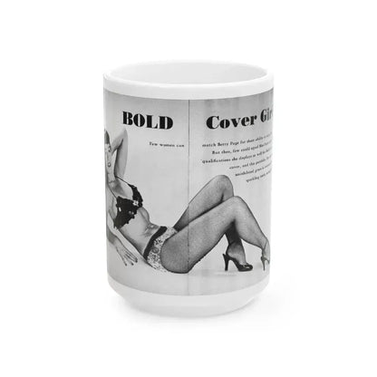 Bettie Page #408 (Vintage Female Icon) White Coffee Mug 15oz - Go Mug Yourself