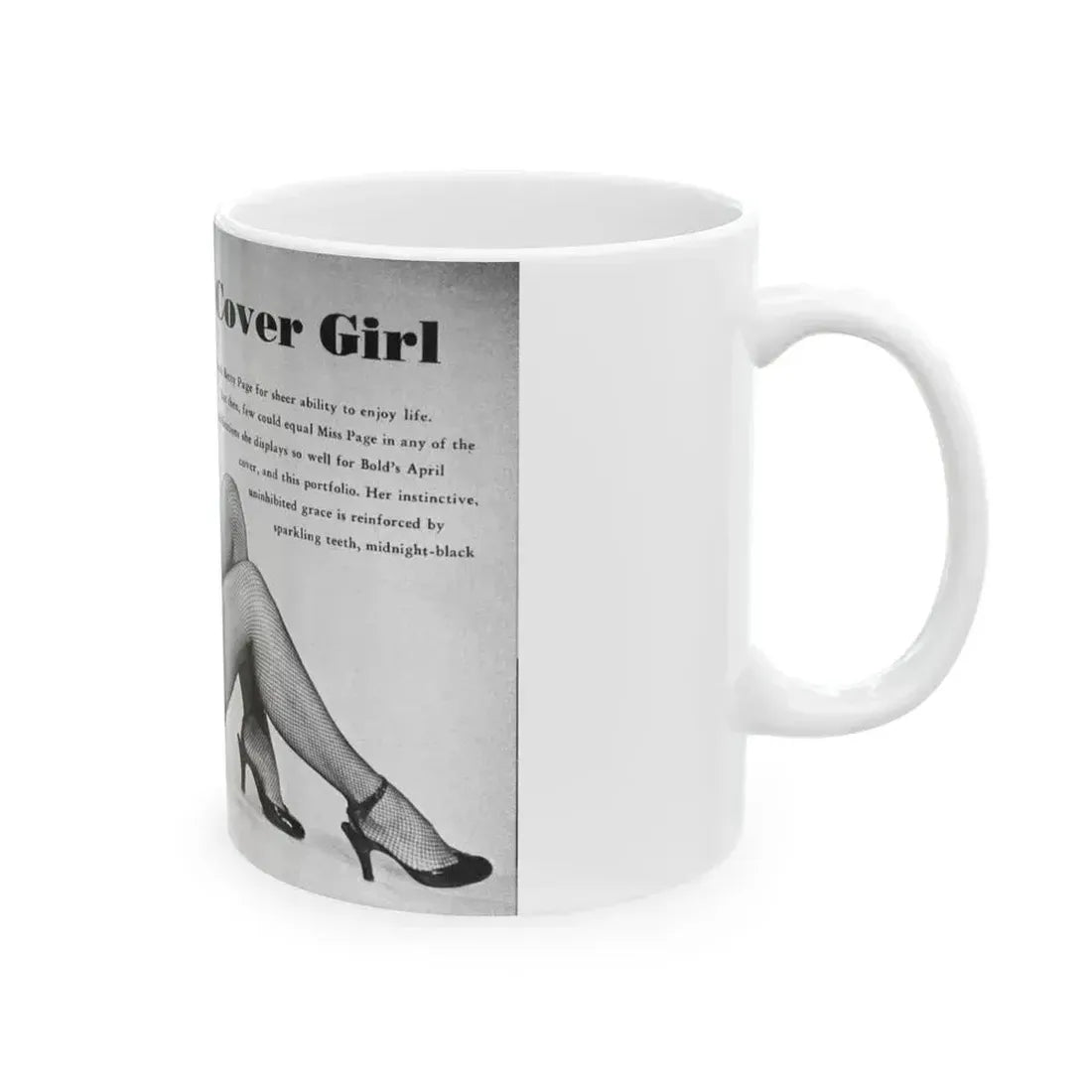 Bettie Page #408 (Vintage Female Icon) White Coffee Mug - Go Mug Yourself