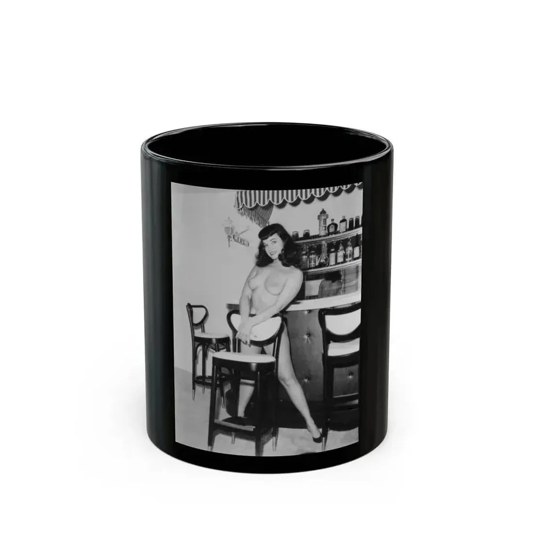 Bettie Page #41 (Vintage Female Icon) Black Coffee Mug 11oz - Go Mug Yourself