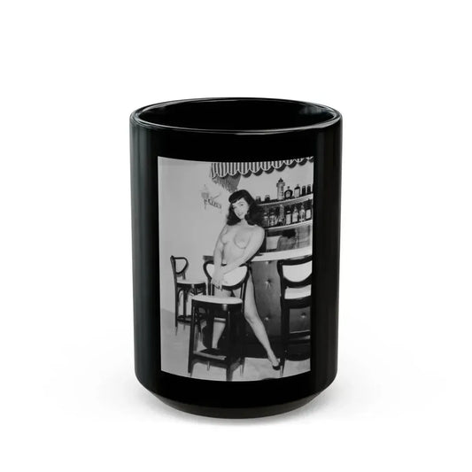Bettie Page #41 (Vintage Female Icon) Black Coffee Mug 15oz - Go Mug Yourself