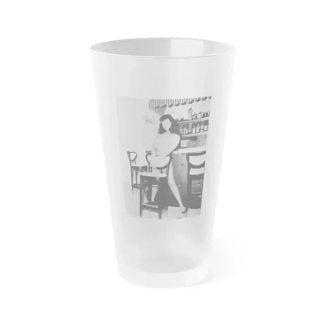 Bettie Page #41 (Vintage Female Icon) Frosted Pint Glass 16oz 16oz Frosted - Go Mug Yourself