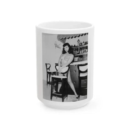 Bettie Page #41 (Vintage Female Icon) White Coffee Mug 15oz - Go Mug Yourself