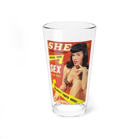 Bettie Page #426 - Mag. Cover (Vintage Female Icon) Pint Glass 16oz 16oz - Go Mug Yourself