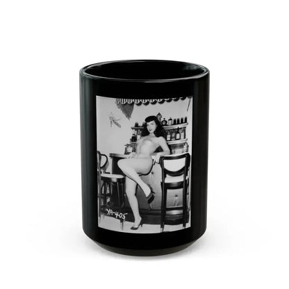 Bettie Page #43 (Vintage Female Icon) Black Coffee Mug 15oz - Go Mug Yourself