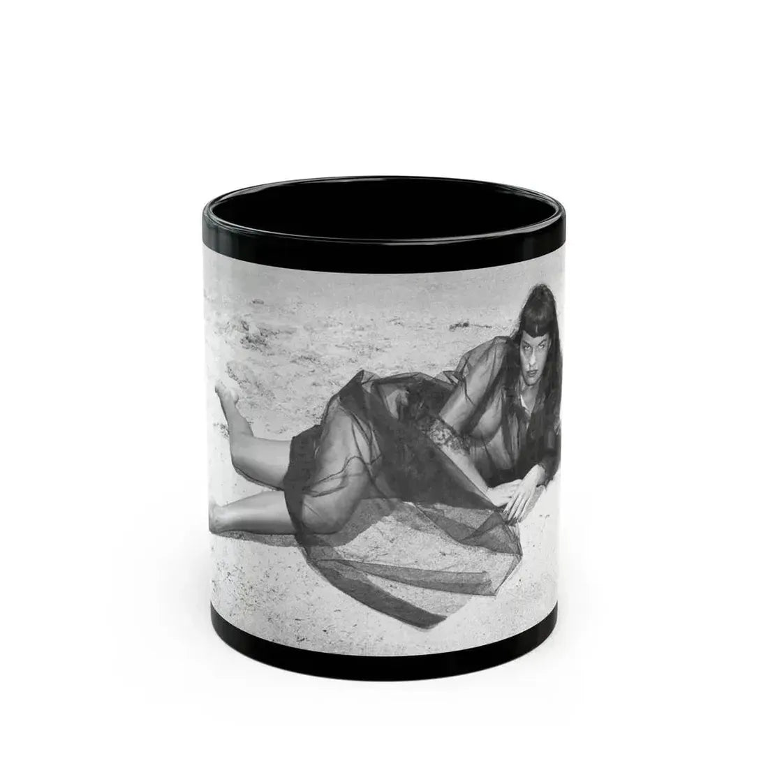 Bettie Page #439 (Vintage Female Icon) Black Coffee Mug 11oz - Go Mug Yourself