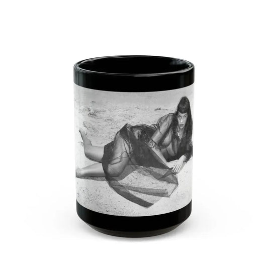 Bettie Page #439 (Vintage Female Icon) Black Coffee Mug 15oz - Go Mug Yourself