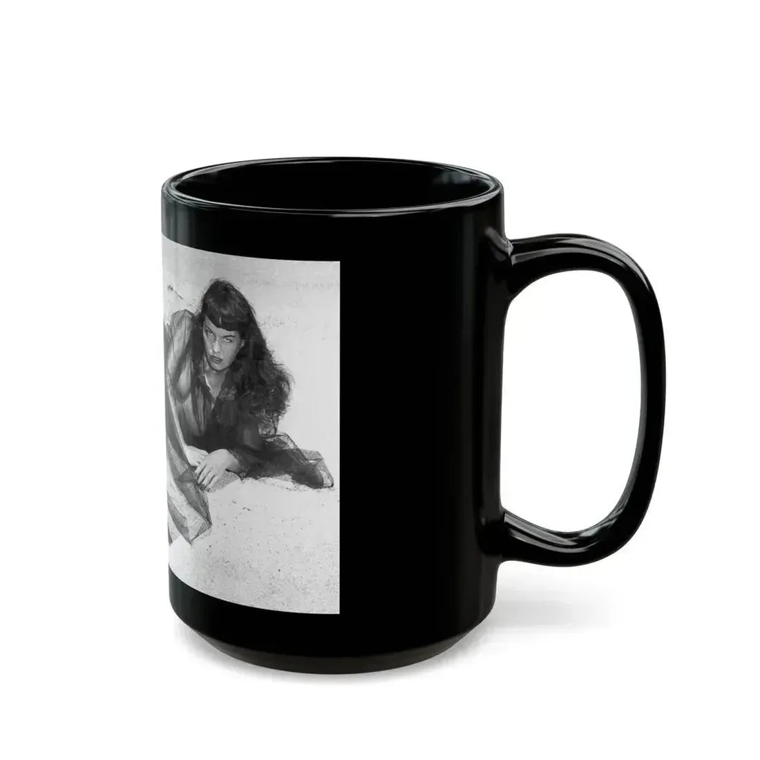 Bettie Page #439 (Vintage Female Icon) Black Coffee Mug - Go Mug Yourself