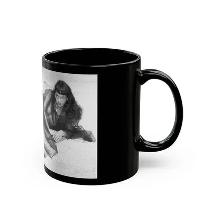 Bettie Page #439 (Vintage Female Icon) Black Coffee Mug - Go Mug Yourself
