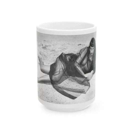 Bettie Page #439 (Vintage Female Icon) White Coffee Mug 15oz - Go Mug Yourself