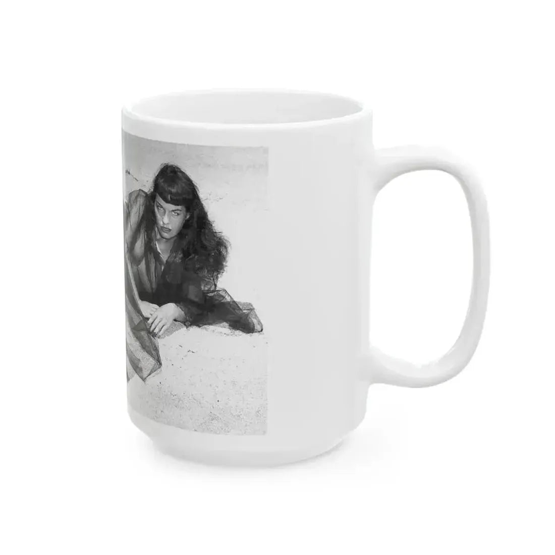 Bettie Page #439 (Vintage Female Icon) White Coffee Mug - Go Mug Yourself