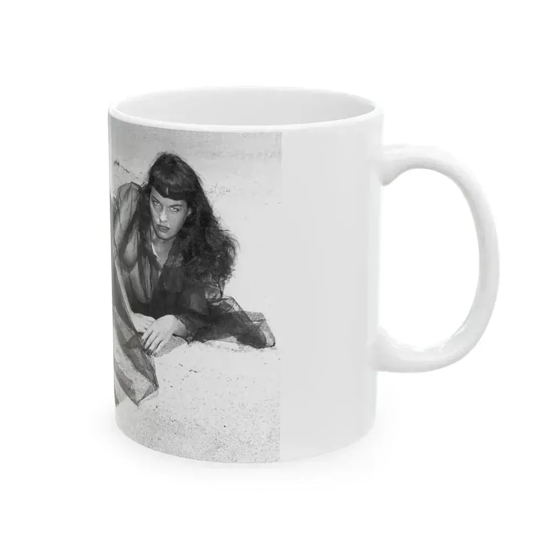 Bettie Page #439 (Vintage Female Icon) White Coffee Mug - Go Mug Yourself