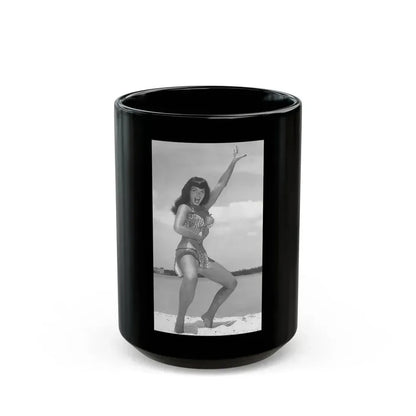 Bettie Page #442 (Vintage Female Icon) Black Coffee Mug 15oz - Go Mug Yourself